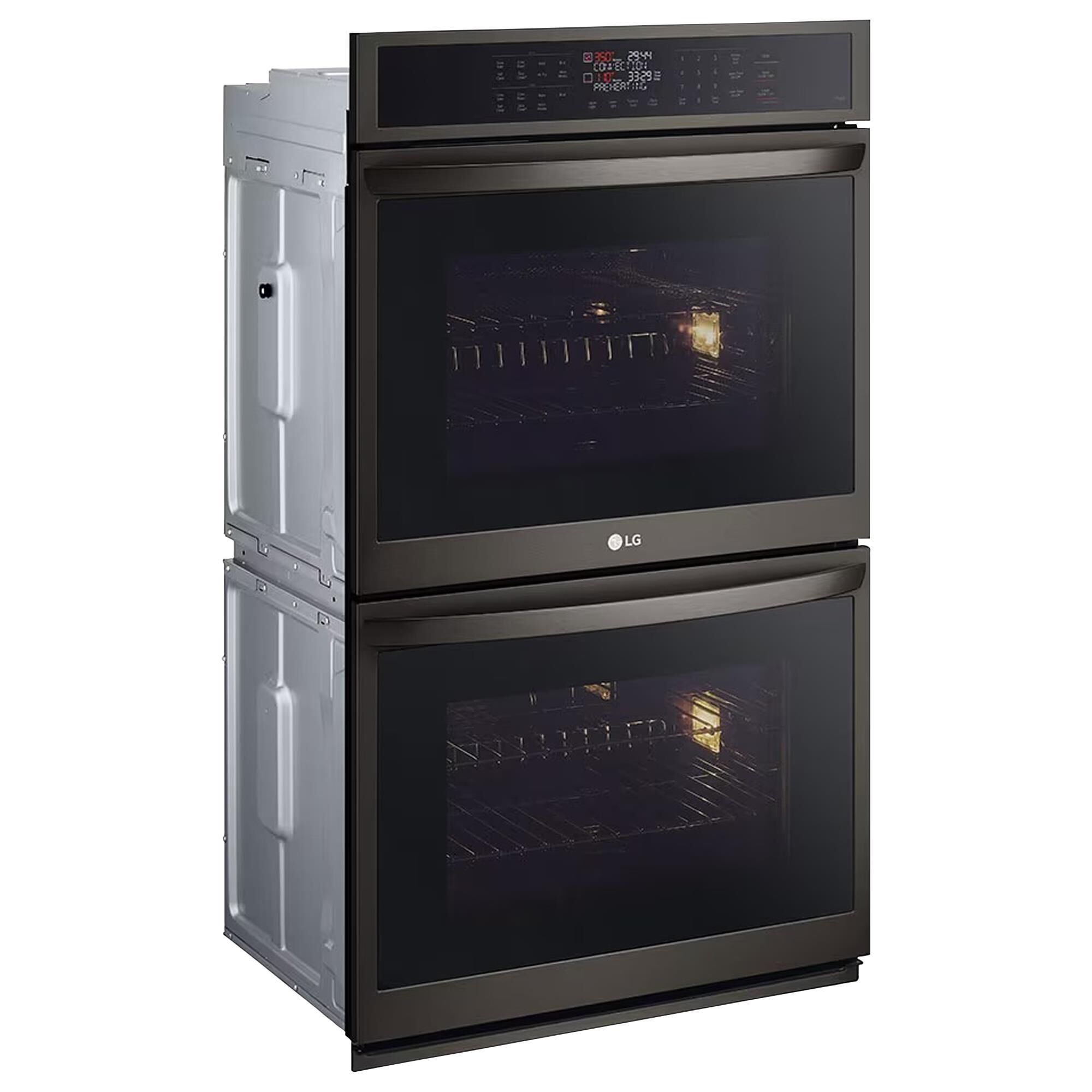 LG 9.4 cu. ft. Smart Double Wall Oven with Fan Convection and Air Fry in PrintProof Black Stainless Steel NFM