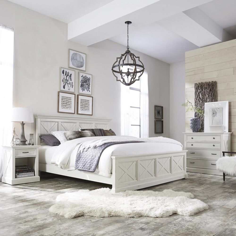 Homestyles Seaside Lodge King Bed in Off-White, , large