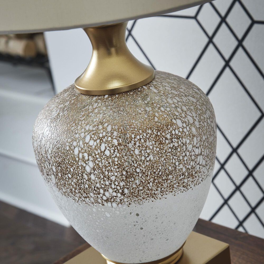 Ashley Tavisburg Table Lamp in Brown, White and Gold, , large