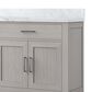 Lexora Home Abbey 84" Double Bathroom Vanity in White Oak with 2 cm White Carrara Marble Top and Rectangular Sinks, , large