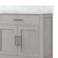 Lexora Home Abbey 84" Double Bathroom Vanity in White Oak with 2 cm White Carrara Marble Top and Rectangular Sinks, , large