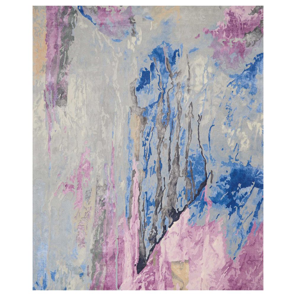 Nourison Prismatic PRS11 9"9" x 13"9" Silver, Purple and Blue Area Rug, , large