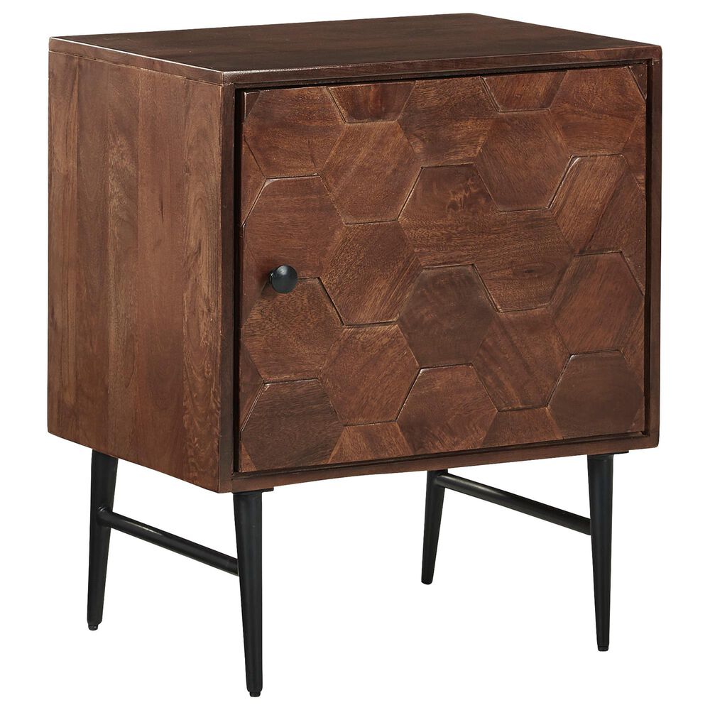 Signature Design by Ashley Dorvale Accent Cabinet in Medium Brown and Black, , large