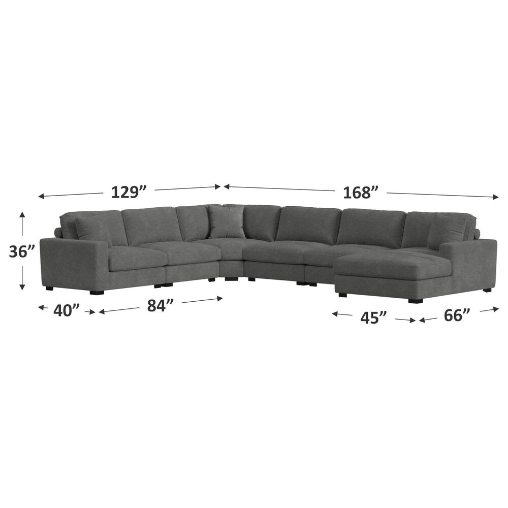 Mayberry Hill Arizona 6-Piece Stationary Right Facing Sectional in Charcoal, , large