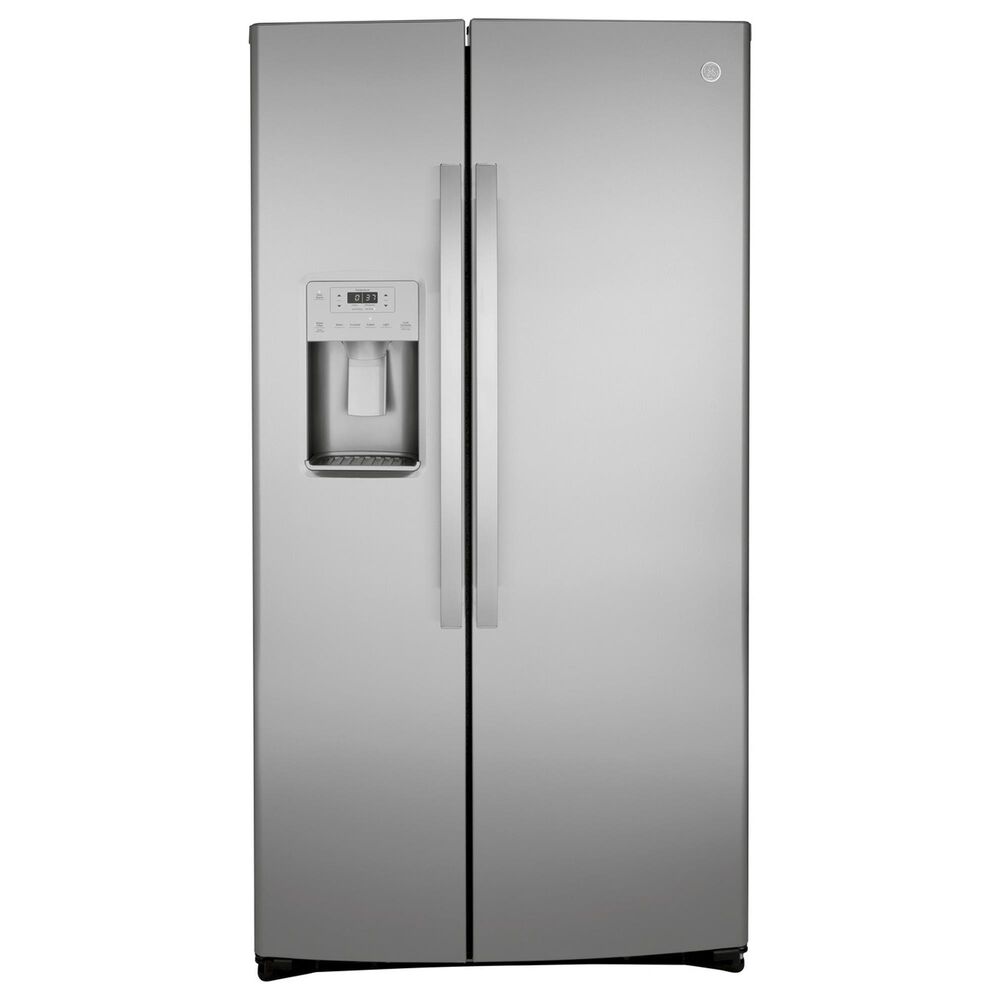 GE Appliances 2-Piece Kitchen Package with 21.8 Cu. Ft. Side-By-Side Refrigerator and Top Control Dishwasher in Fingerprint Resistant Stainless, , large