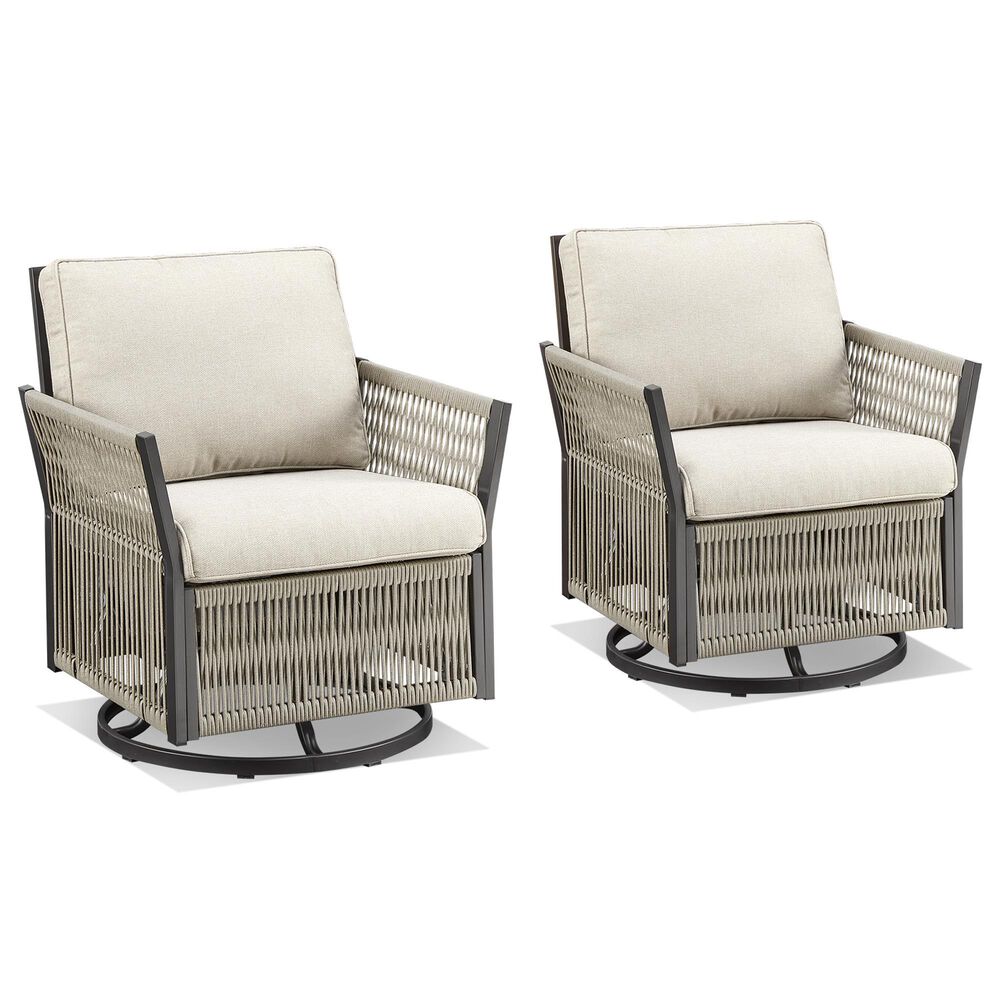 Sunwell Garden Patio Swivel Glider Chair in Beige (Set of 2), , large