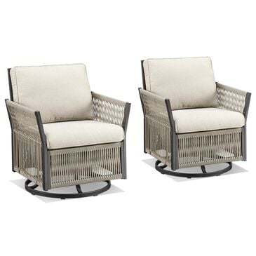 Sunwell Garden Patio Swivel Glider Chair in Beige (Set of 2), , large