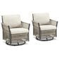 Sunwell Garden Patio Swivel Glider Chair in Beige (Set of 2), , large