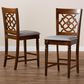 Baxton Studio Oscar Counter Pub Chair in Walnut Brown (Set of 2), , large
