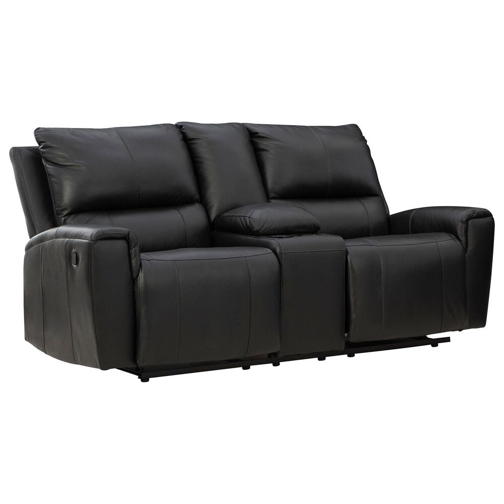 Ashley Glossmore Manual Reclining Loveseat in Black, , large