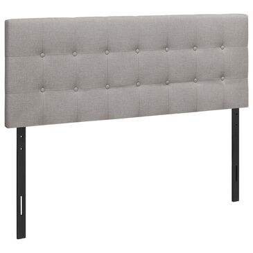 Monarch Specialties Queen Linen Headboard in Grey, , large