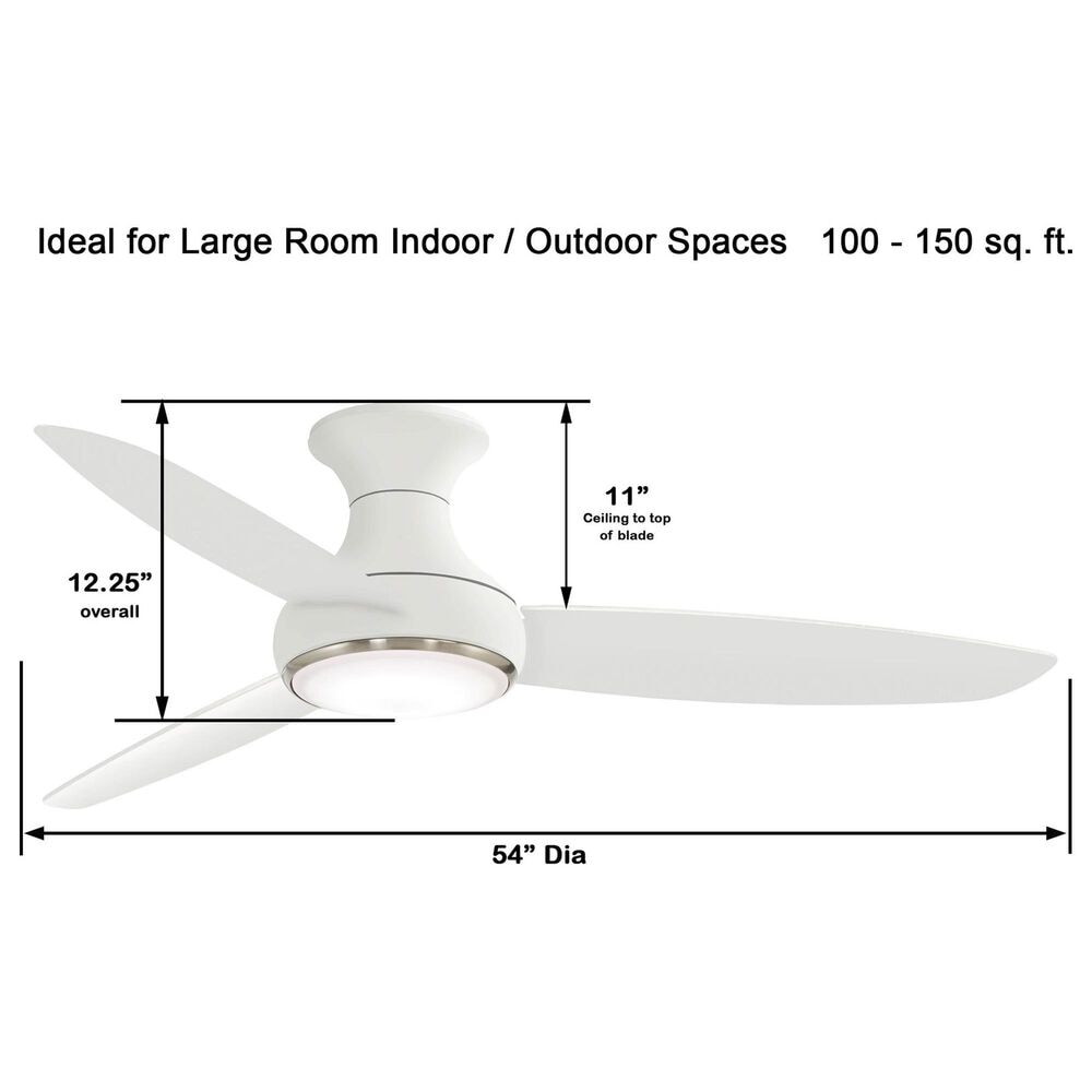 Minka-Aire Concept III 54" Ceiling Fan with LED Light in White, , large