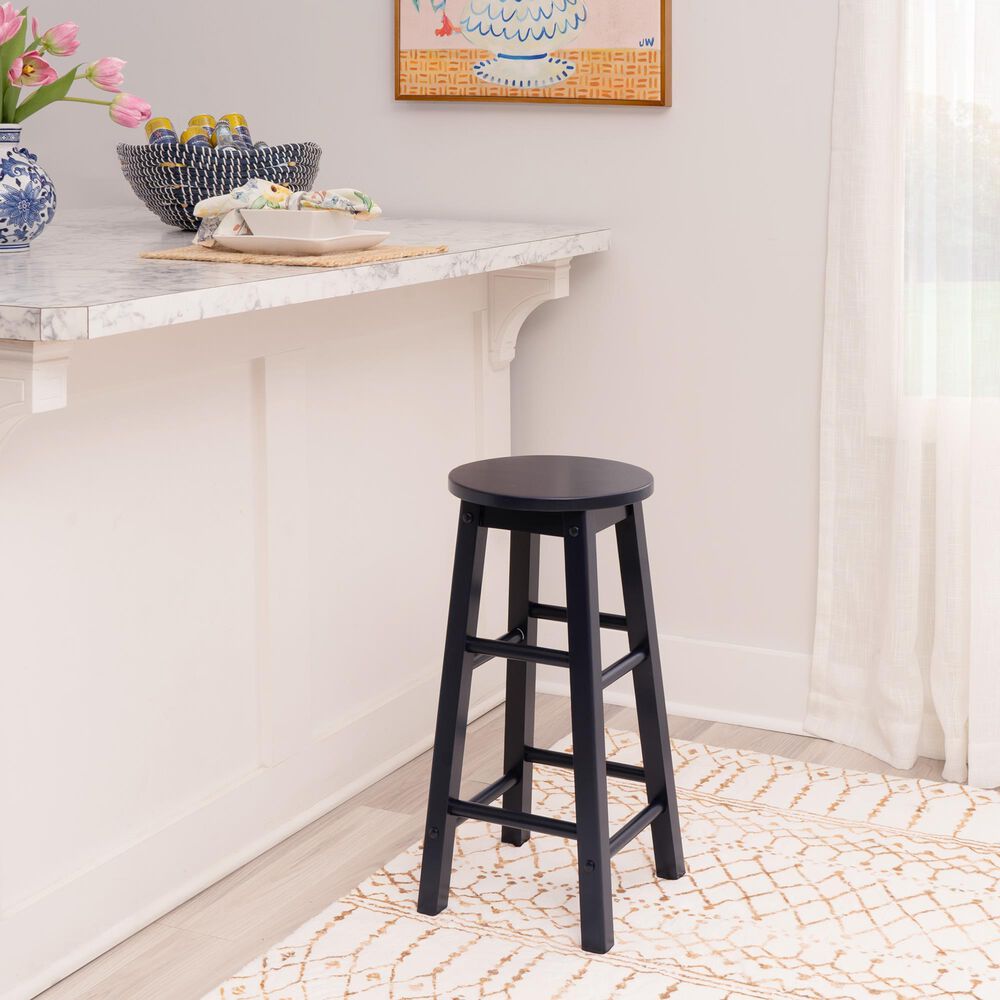 Linon Home Decor Abby 24" Counter Stool in Navy, , large