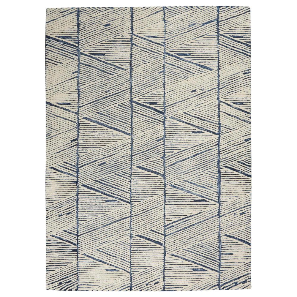 Nourison Colorado Transitional 8"3" x 11"6" White and Blue Area Rug, , large