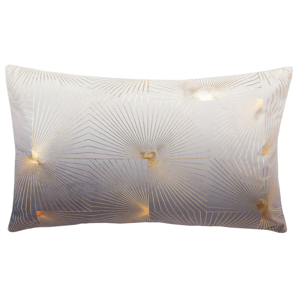 Safavieh Loran 12&quot; x 20&quot; Pillow in Gray and Gold, , large