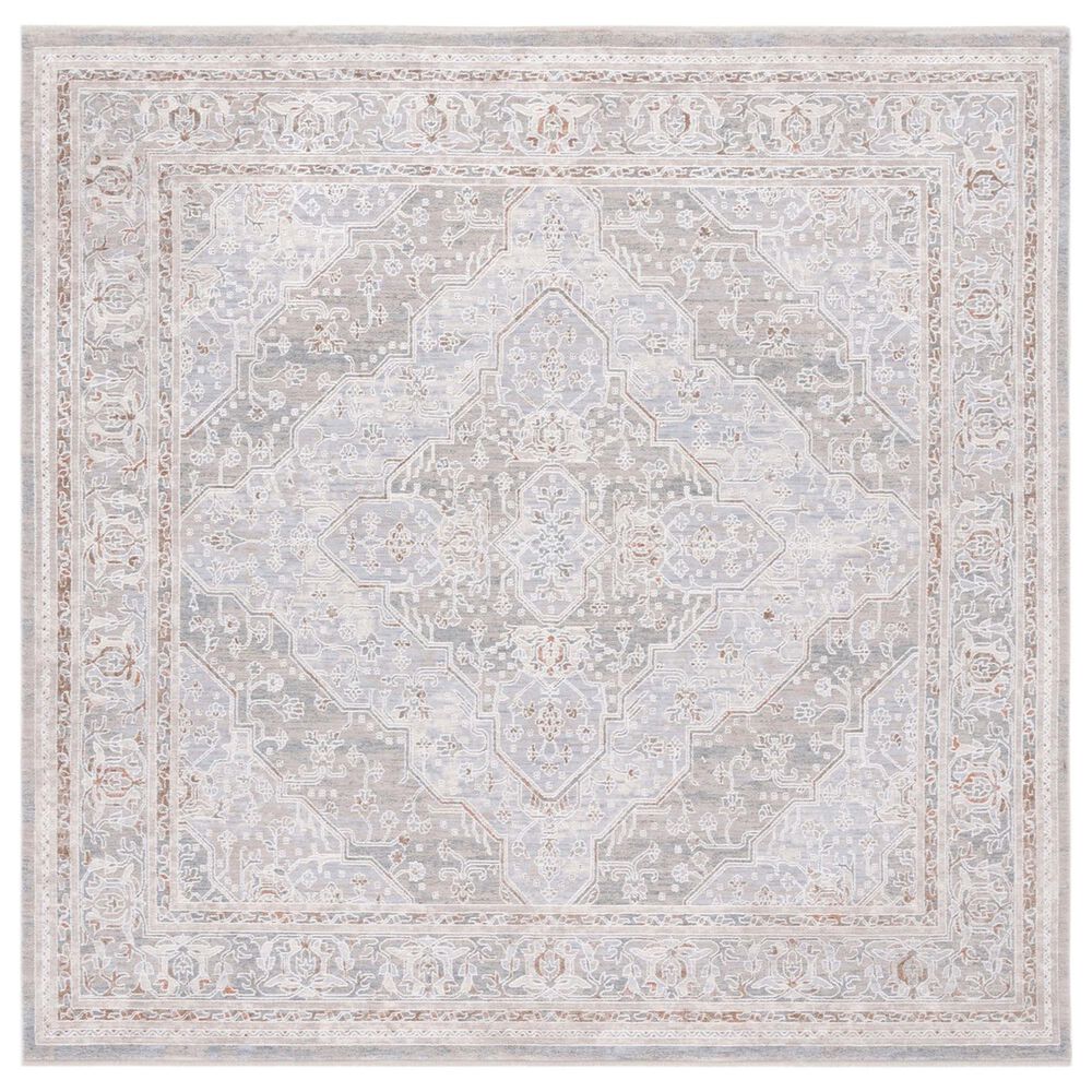 Safavieh Marmara MRM320B 6"7" Square Beige, Blue and Rust Area Rug, , large