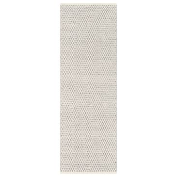 Surya Carpet, Inc. Azalea Geometric 2"6" x 8" Slate, Off White and Ink Blue Indoor/Outdoor Runner, , large
