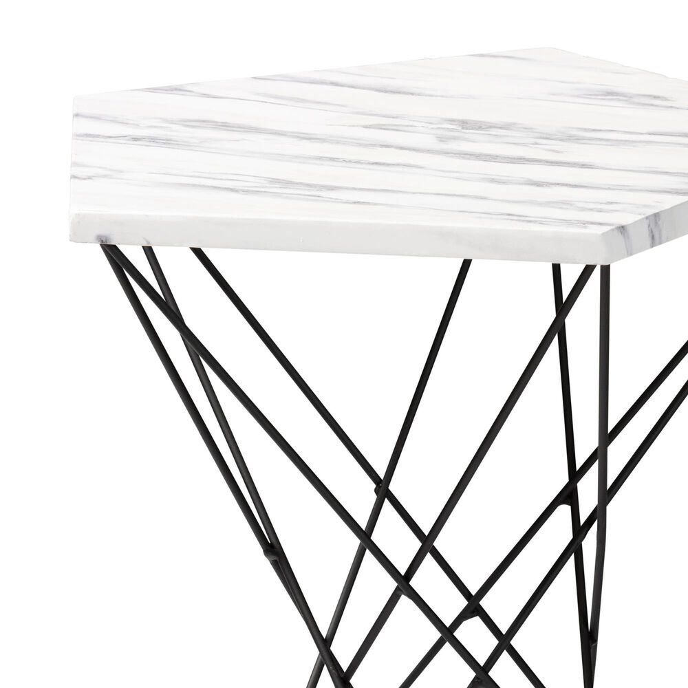 Baxton Studio Oberon End Table in White/Black, , large