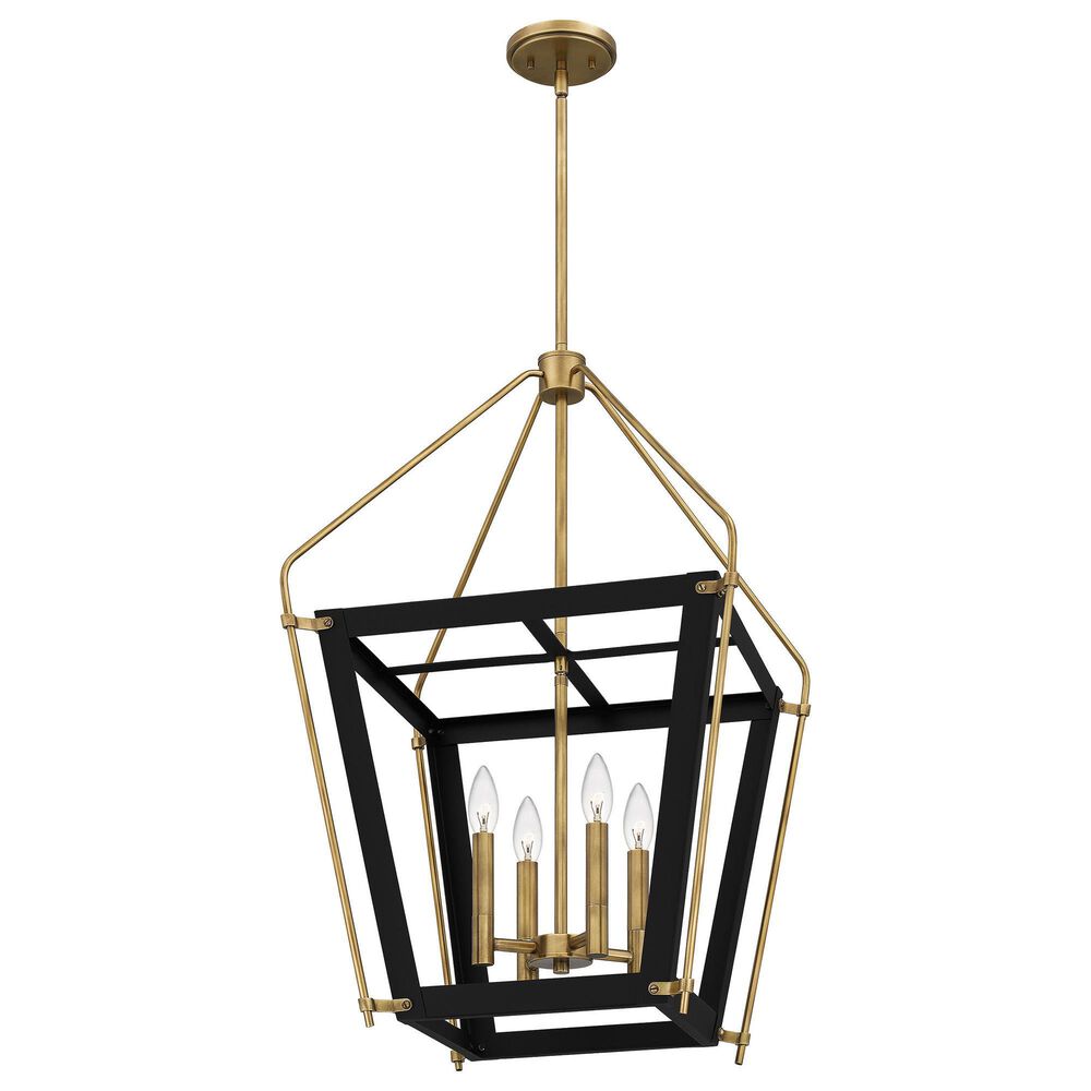 Quoizel Abbeville 4-Light Pendant Ceiling Light in Earth Black and Gold, , large