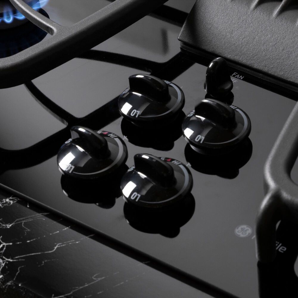 GE Profile 30&quot; Built-In Gas Downdraft Cooktop in Black, , large