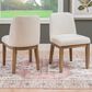 Linon Home Decor Tucker Side Chair with Cream Cushion in Natural Brown (Set of 2), , large