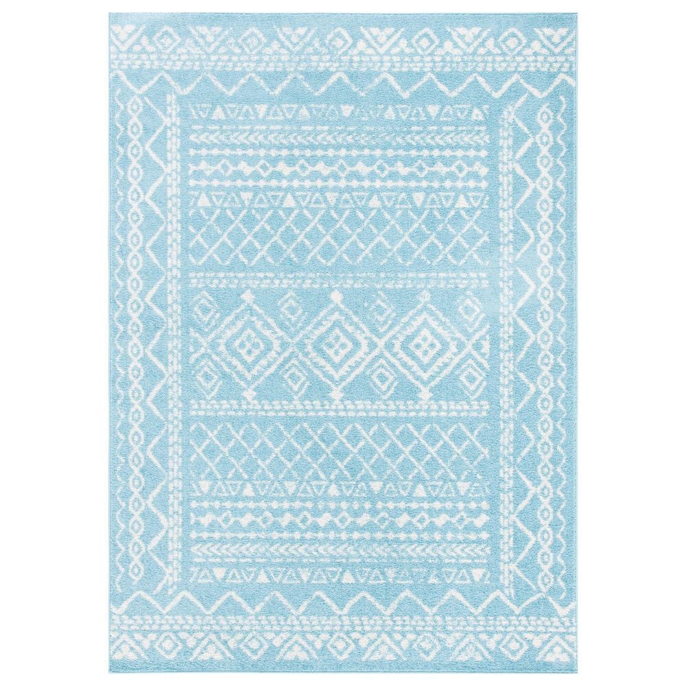 Safavieh Tulum 4" x 6" Turquoise and Ivory Area Rug, , large