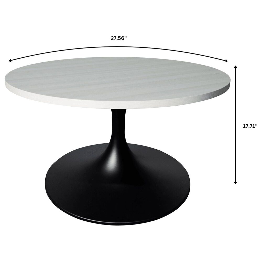 Leisuremod Verve 27&quot; Coffee Table with MDF Top in Black and Light Natural, , large