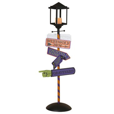 The Gerson Company 47.95"H Lighted Metal Halloween Street Lamp with LED Candle in Assort, , large