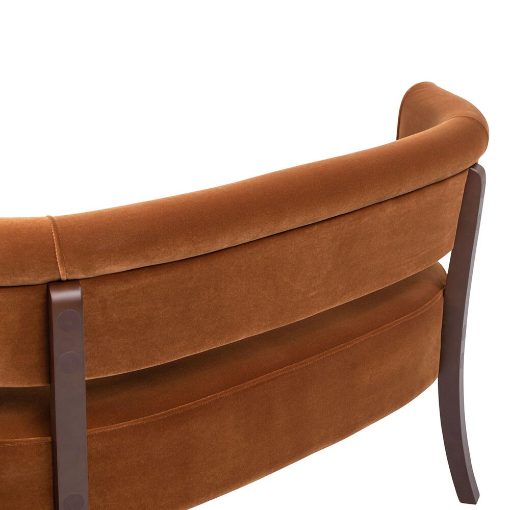 Jennifer Taylor Home Jared Bench Settee in Burnt Orange Velvet, , large