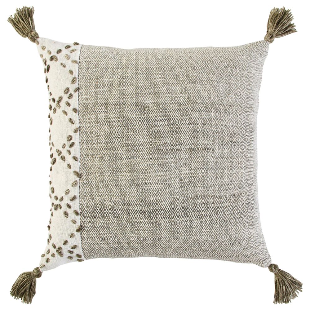 Rizzy Home 20" Pillow Cover in Ivory/Taupe, , large