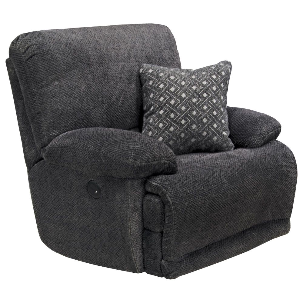 Catnapper Burbank Power Lay Flat Recliner in Smoke, , large