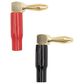Helios Banana Plug Right Angle Pair in Gold, Black and Red, , large