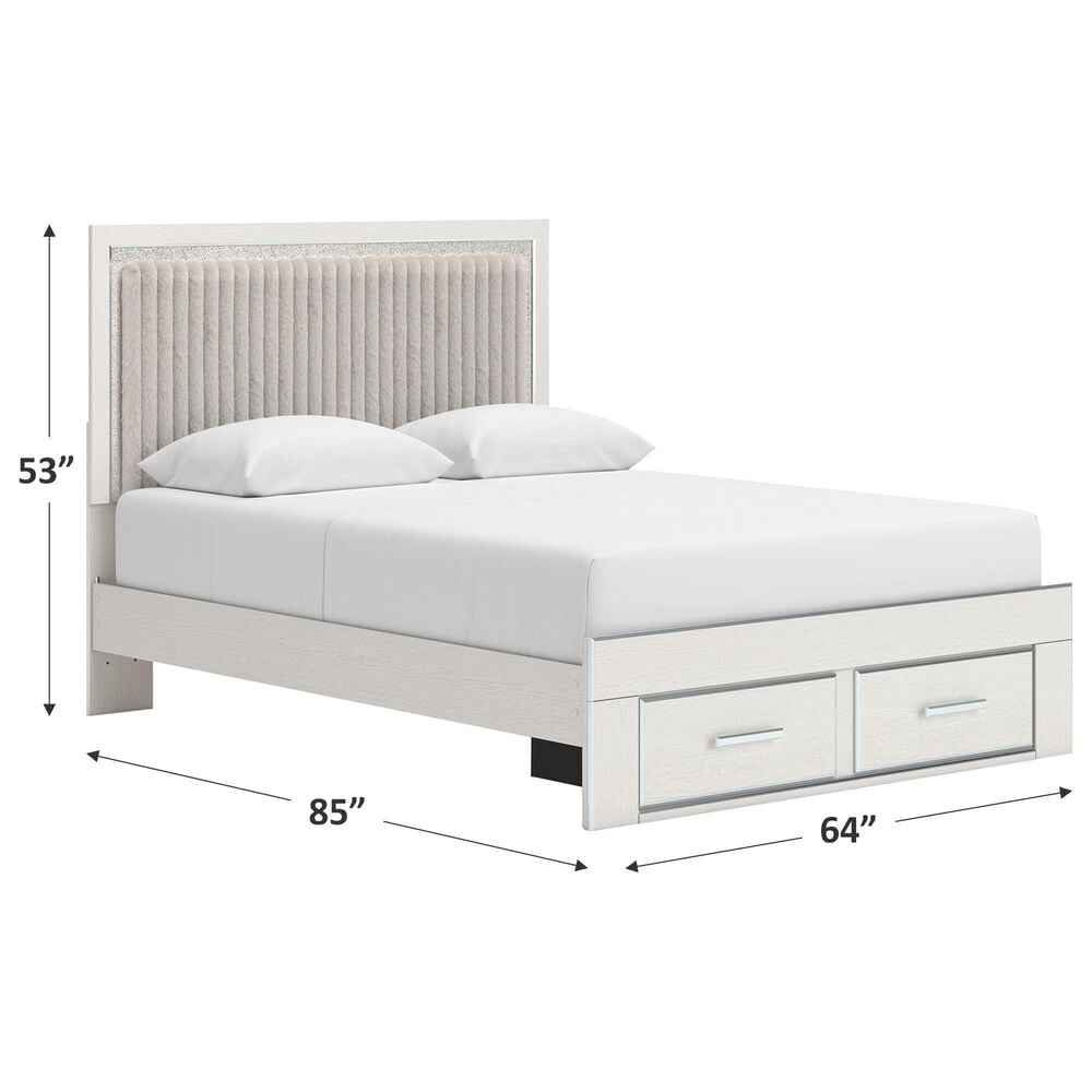 Ashley Zuraleus Queen Storage Bed in Matte White, , large