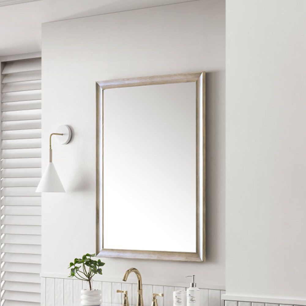 James Martin Vanities Glenbrooke 30&quot; Rectangular Mirror in Whitewashed Oak, , large