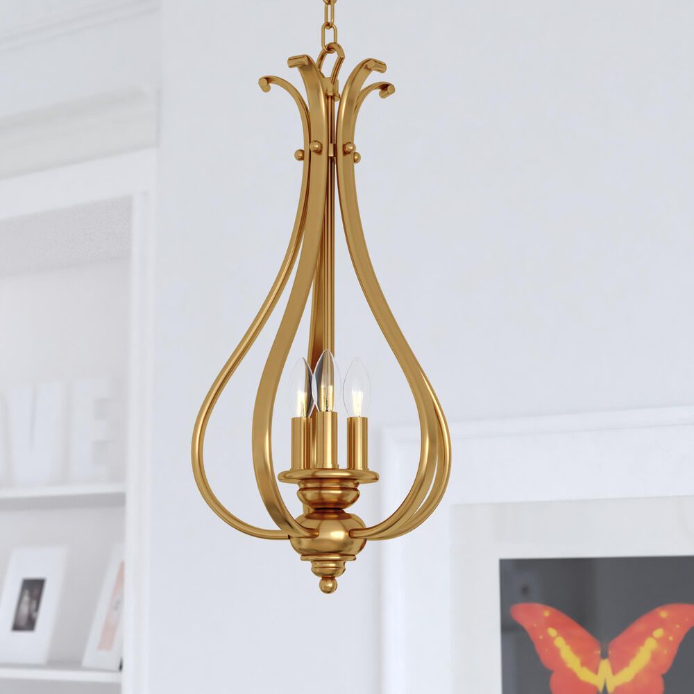 Vaxcel Monrovia 3-Light Pendant in Muted Brass, , large