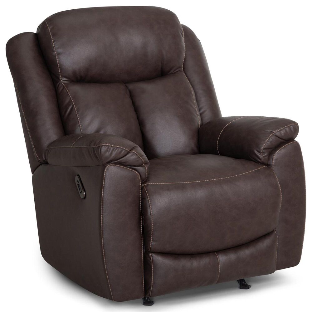 Moore Furniture Warner Manual Rocker Recliner in Duvell Coffee, , large
