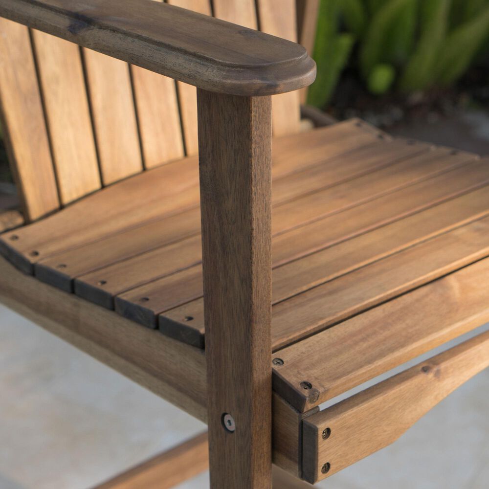 Hearth and Haven Outdoor Acacia Wood Adirondack Barstool in Natural Stained (Set of 2), , large