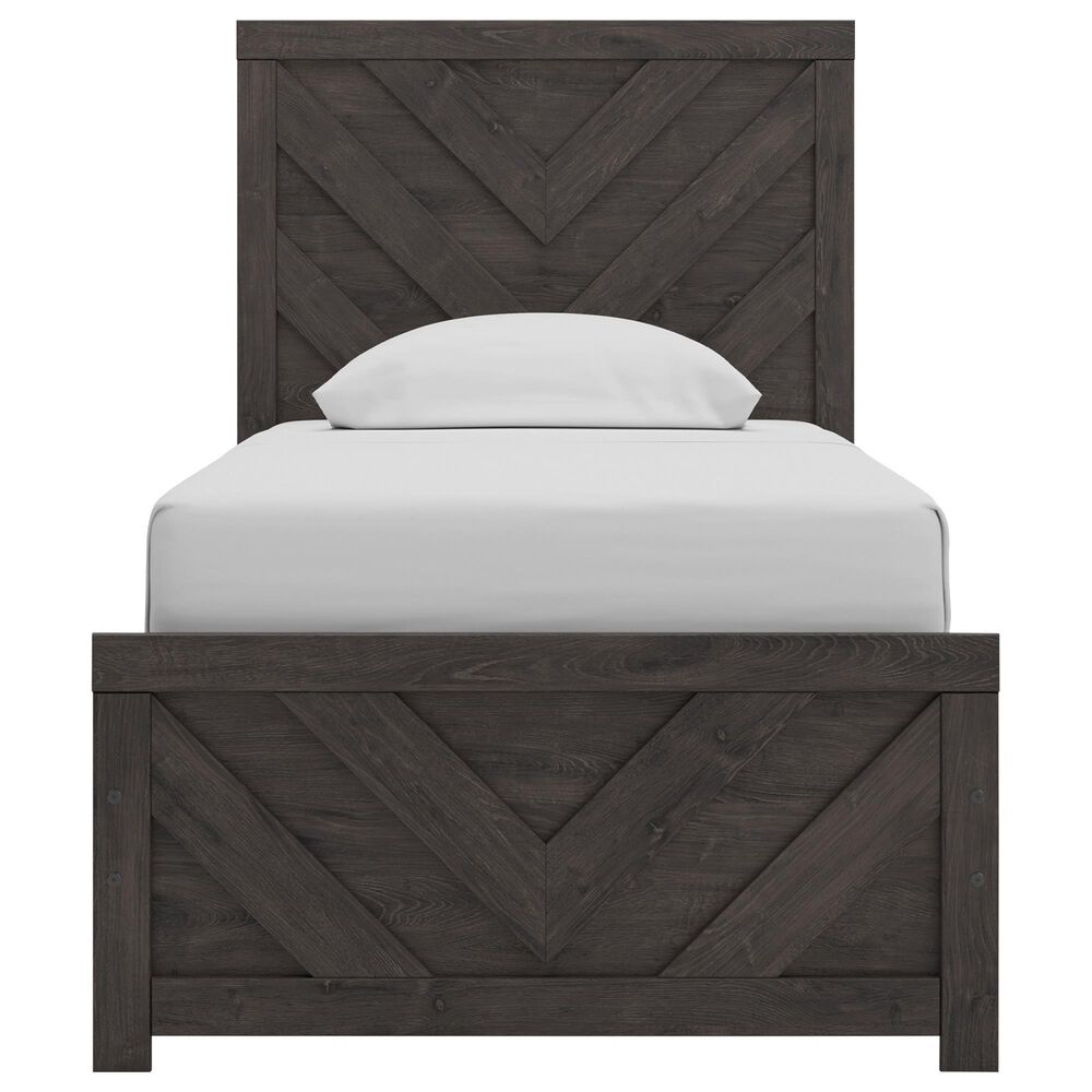 Ashley Prendonea Twin Panel Bed in Dark Charcoal, , large