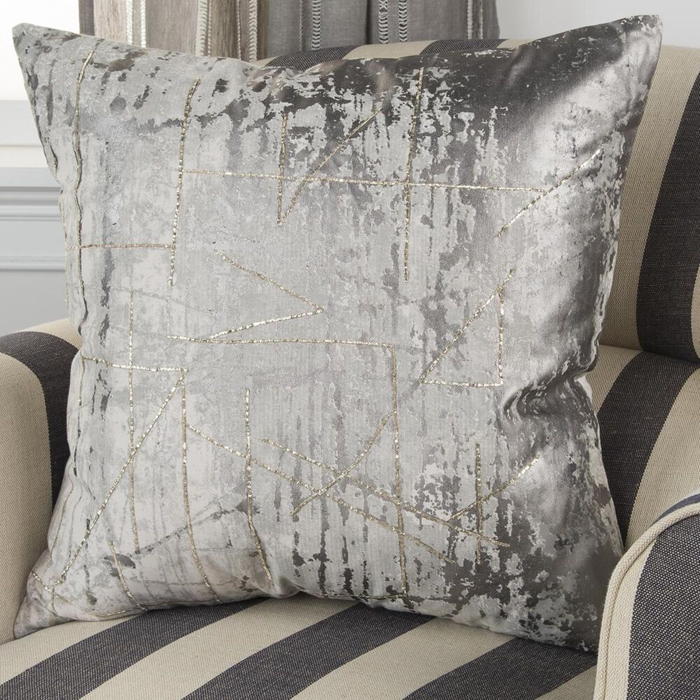 Rizzy Home 20" x 20" Pillow Cover in Shiny Grey, , large