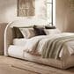 Jennifer Taylor Home Archie Puffy Grounded King Upholstered Platform Bed in Oatmeal Light Beige, , large