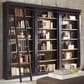 Wycliff Bay 3-Bookcase with Ladder in Aged Ebony and Warm Honey, , large