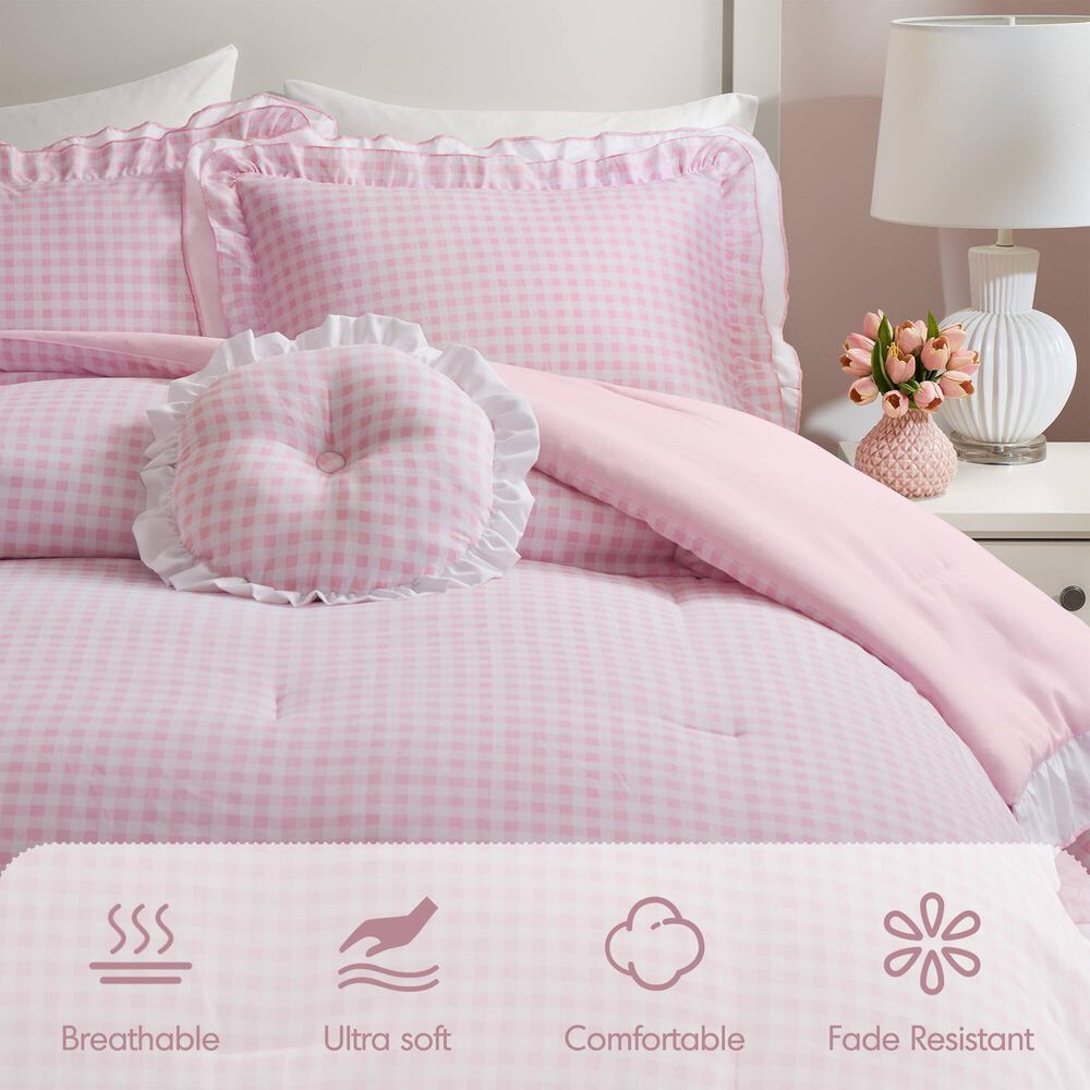 Hampton Park Rowena 4-Piece Full/Queen Comforter Set in Pink, , large