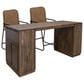 IFD Mezquite 3-Piece Rectangular Dining Set in Black and Reddish Brown, , large