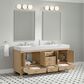 37B Alanya 72" Double Bathroom Vanity in Warm Oak with White Composite Stone Top, , large