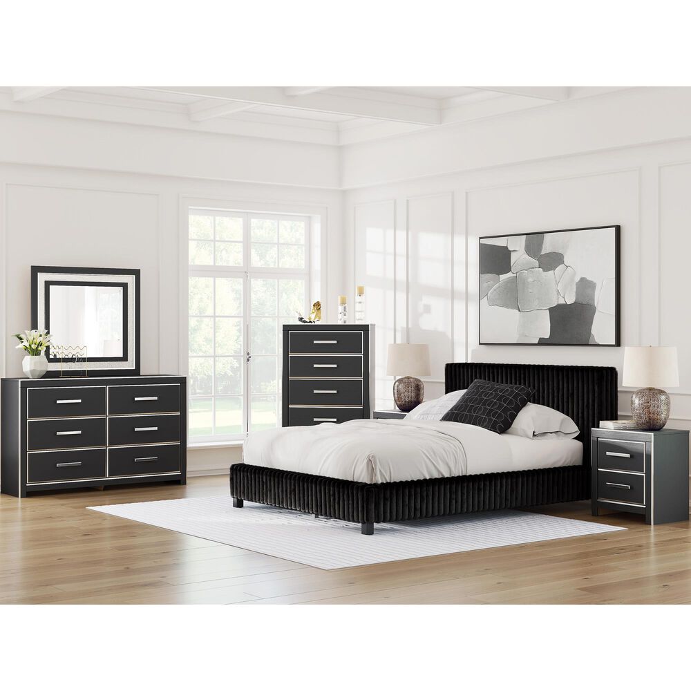 Ashley Zuraleus 6-Drawer Chest in Matte Black and Chrome, , large