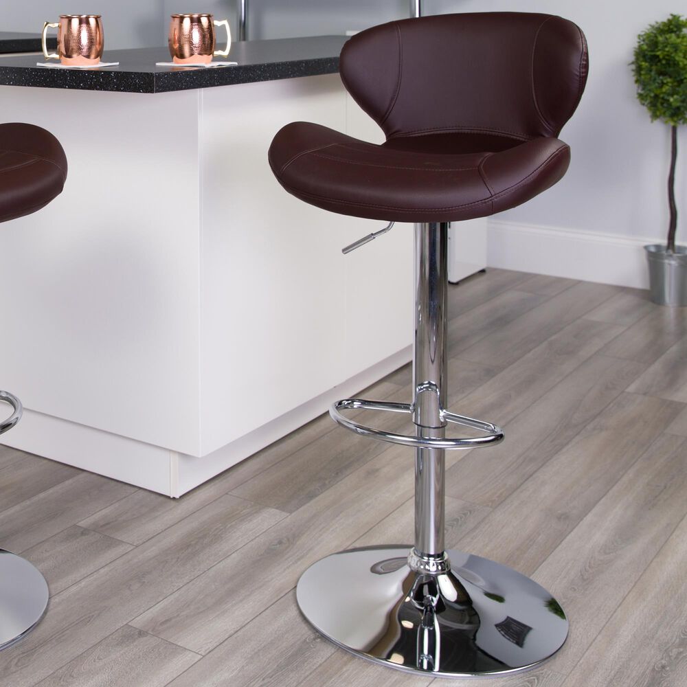Flash Furniture Adjustable Barstool in Brown, , large