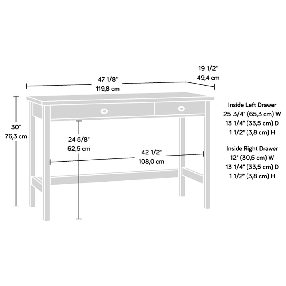 Sauder County Line Writing Desk in Soft White, , large