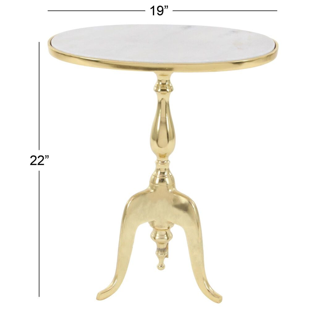 Maple and Jade End Table in Gold and White, , large