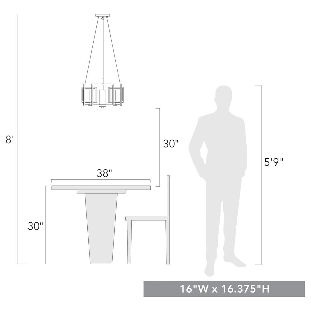 Golden Lighting Marco 4-Light Pendant in Matte Black, , large