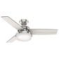 Hunter Sentinel 44" Ceiling Fan with LED Lights in Brushed Nickel, , large